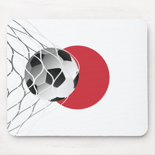 Fußballball auf japanischer Flagge Mousepad (Vorne)