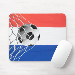 Fußballball auf niederländischer Flagge Mousepad