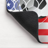 Fußballball auf US-Flagge Mousepad (Ecke)