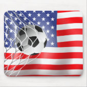 Fußballball auf US-Flagge Mousepad (Vorne)