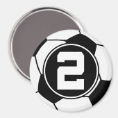 Fußballball-Ball Player Nummer 2 Kleine Geschenk Magnet (Vorderseite/Rückseite)