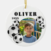 Fußballball-Foto Keramik Ornament (Vorne)