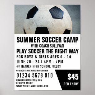 Fußballball, Fußballcampwerbung Poster