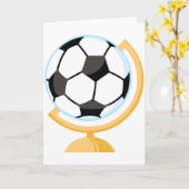 Fußballball Globe Grußkarten Karte (Gelbe Blume)