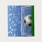 Fußballball im Netz Wandteppich (Vorderseite)