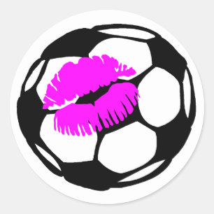 Fußballball (Kiss) Runder Aufkleber