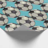Fußballball/Light Sky Blue 1 Geschenkpapier (Ecke)