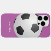 Fußballball, Lila, Personalisierter Name Case-Mate iPhone Hülle (Rückseite (Horizontal))