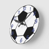 Fußballball mit Blue Wall Clock Runde Wanduhr (Winkel)