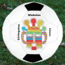 Fußballball mit Diablo Huma Kunstwerk