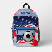 Fußballball mit Flaggenblau Bedruckter Rucksack (Vorderseite)