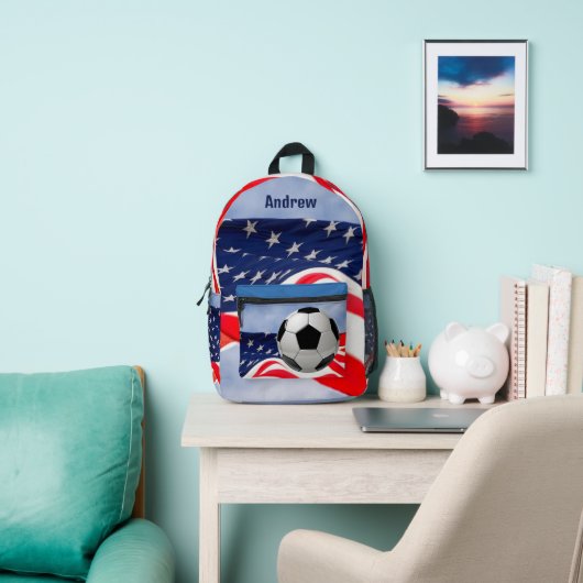 Fußballball mit Flaggenblau Bedruckter Rucksack (InSitu)