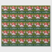 Fußballball mit Weihnachtsmannmütze Geschenkpapier (Flach)