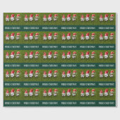 Fußballball mit Weihnachtsmannmütze Geschenkpapier (Flach)