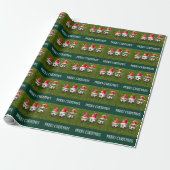 Fußballball mit Weihnachtsmannmütze Geschenkpapier (Ungerollt)