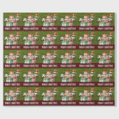 Fußballball mit Weihnachtsmannmütze Geschenkpapier (Flach)