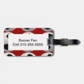 Fußballball-Muster in Rot Gepäckanhänger (Rückseite horizontal)