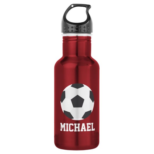Fußballball Personalisierte Kinder Edelstahlflasche (Vorderseite)