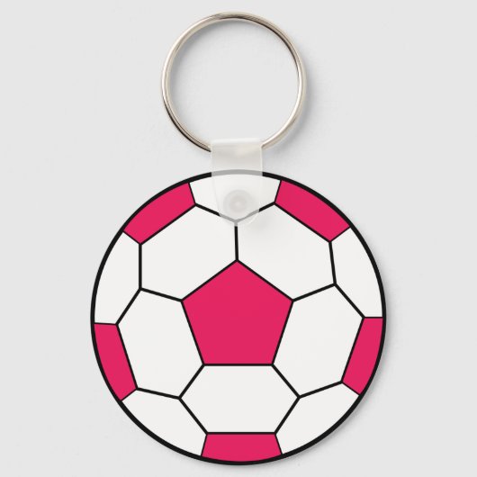 Fußballball Pink-Schlüsselanhänger Schlüsselanhänger (Vorderseite)