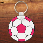 Fußballball Pink-Schlüsselanhänger Schlüsselanhänger (Vorderseite)