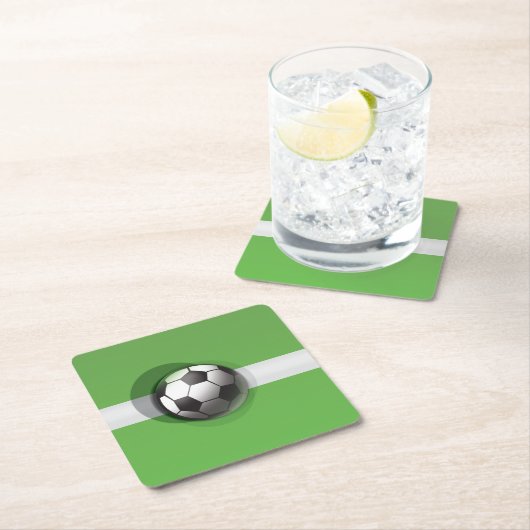 Fußballball Rechteckiger Pappuntersetzer (Vor Ort)