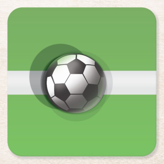 Fußballball Rechteckiger Pappuntersetzer (Vorderseite)