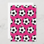 Fußballball Rosa Frost Glitzer Sport Player White Einladung (Vorne/Hinten)
