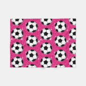 Fußballball Rosa Frost Glitzer Sport Player White Fleecedecke (Vorderseite (Horizontal))