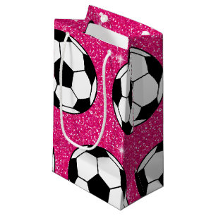 Fußballball Rosa Frost Glitzer Sport Player White Kleine Geschenktüte