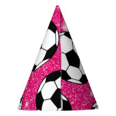 Fußballball Rosa Frost Glitzer Sport Player White Partyhütchen (Rückseite)