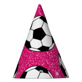 Fußballball Rosa Frost Glitzer Sport Player White Partyhütchen (Rechts)