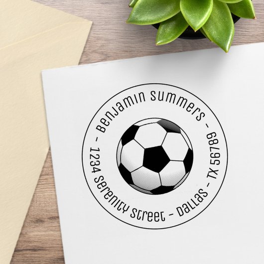 Fußballball-Rundrede Gummistempel