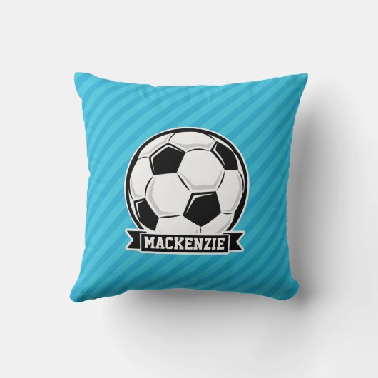 Fußballball; Sky Blue Stripes Kissen (Rückseite)