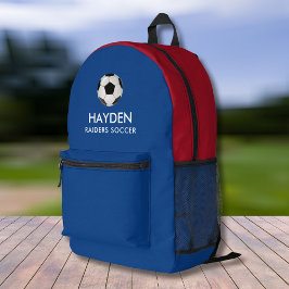 Fußballball-Sportteam Personalisiert Farben Name Bedruckter Rucksack
