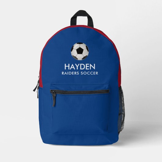 Fußballball-Sportteam Personalisiert Farben Name Bedruckter Rucksack (Vorderseite)