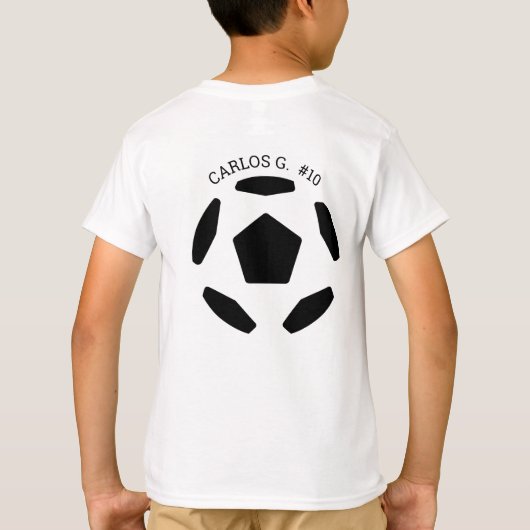 Fußballball-T - Shirt mit Personalisiertem Namen (Rückseite)