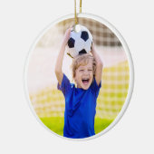 Fußballball und Foto Keramik Ornament (Links)