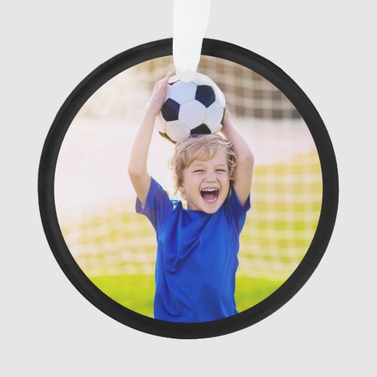 Fußballball und Foto Ornament (Vorderseite)