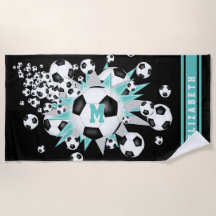 Fußballbälle aquamarine graue Sterne Mädchen nenne