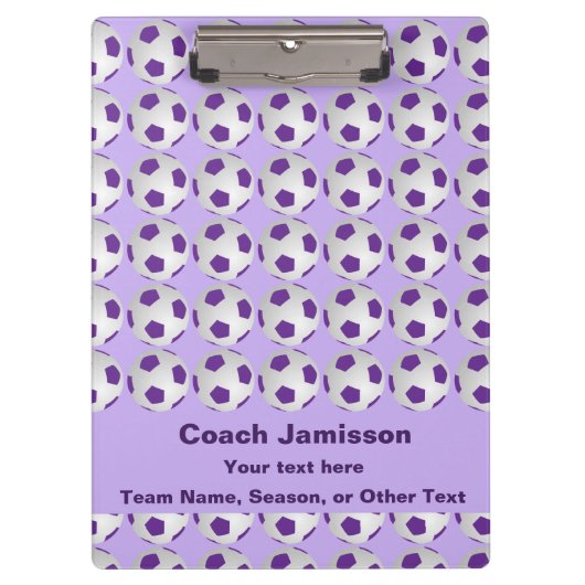 Fußballbälle, Coach, Lila und weiß Klemmbrett (Vorderseite)