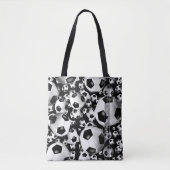 Fußballbälle gemusterte Tottasche mit Namen Tasche (Vorderseite)