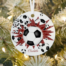 Fußballbälle Maroon Stars Girls Sport Ornament Aus Metall