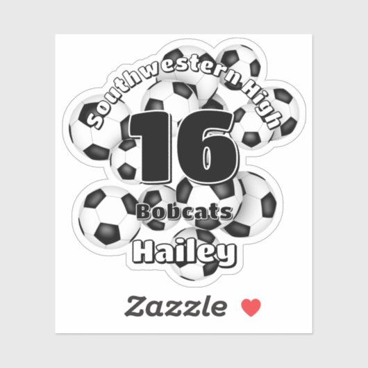 Fußballbälle personalisierter Teamgeist Aufkleber (Blatt)