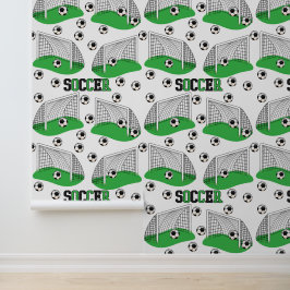 Fußballbälle und Netzkunstsportmuster Tapete