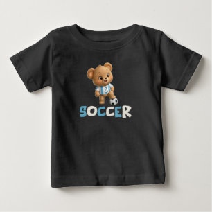 Fußballbär, süßes sportliches Tier Baby T-shirt