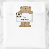 Fußballbulletin (anpassbar) quadratischer aufkleber (Tasche)