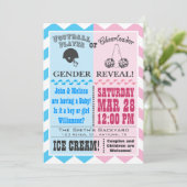 Fußballcheerleader Gender Reveve Invitation Blan Einladung (Stehend Vorderseite)