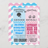 Fußballcheerleader Gender Reveve Invitation Blan Einladung (Vorne/Hinten)