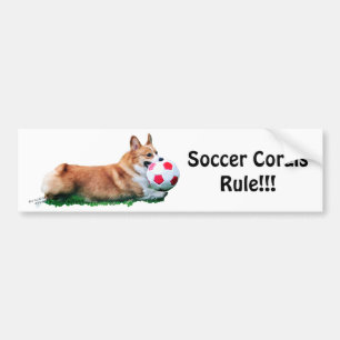 FußballCorgis FELSEN!! Autoaufkleber