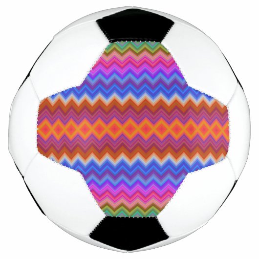 Fußballdesign mit einem farbenfrohen Zickzackmuste Fußball (Vorderseite)